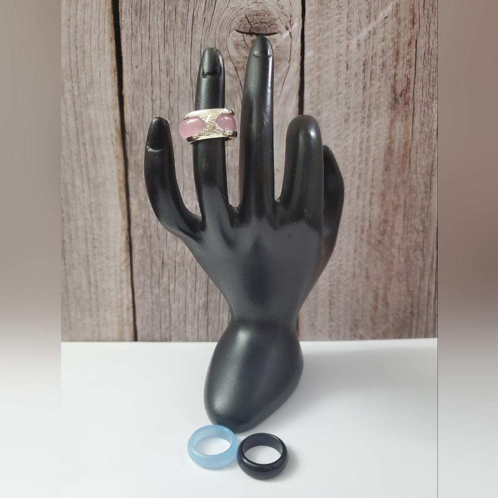 Sterling Silver 925 Interchangeable Jade Ring. - image 6